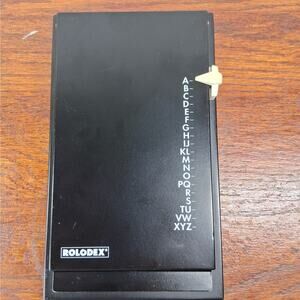 Rolodex Flip Pop Up Address Phone Contact Book Retro Metal Black Retro